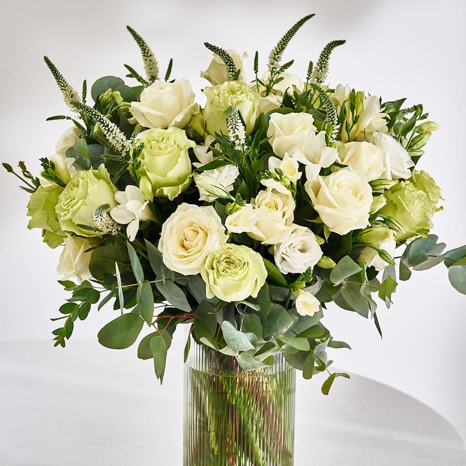 EDIT ROSE,FREESIA,EUCALYPTUS BOUQUET