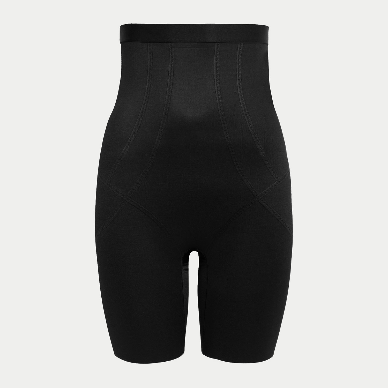 Black shapewear waist-cinching shorts. Shop now