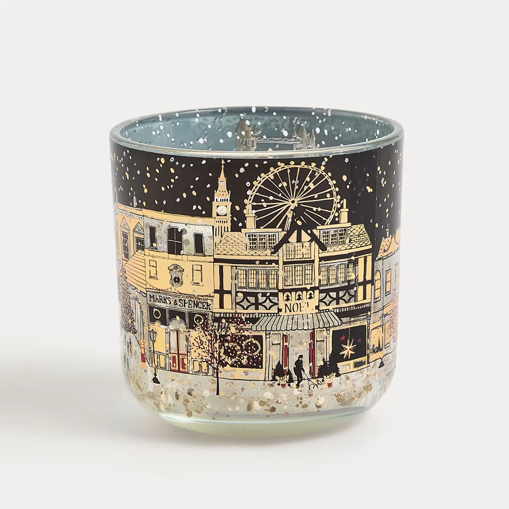 Christmas townhouse light-up candle