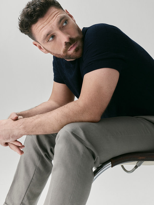 Man wearing black t-shirt