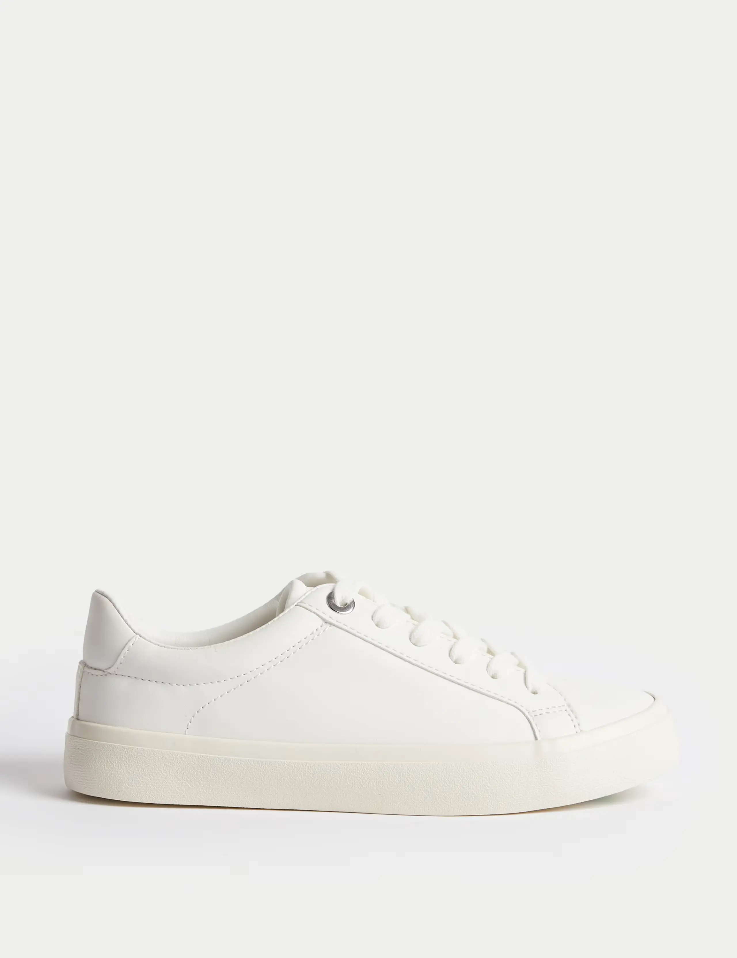 White lace-up trainers