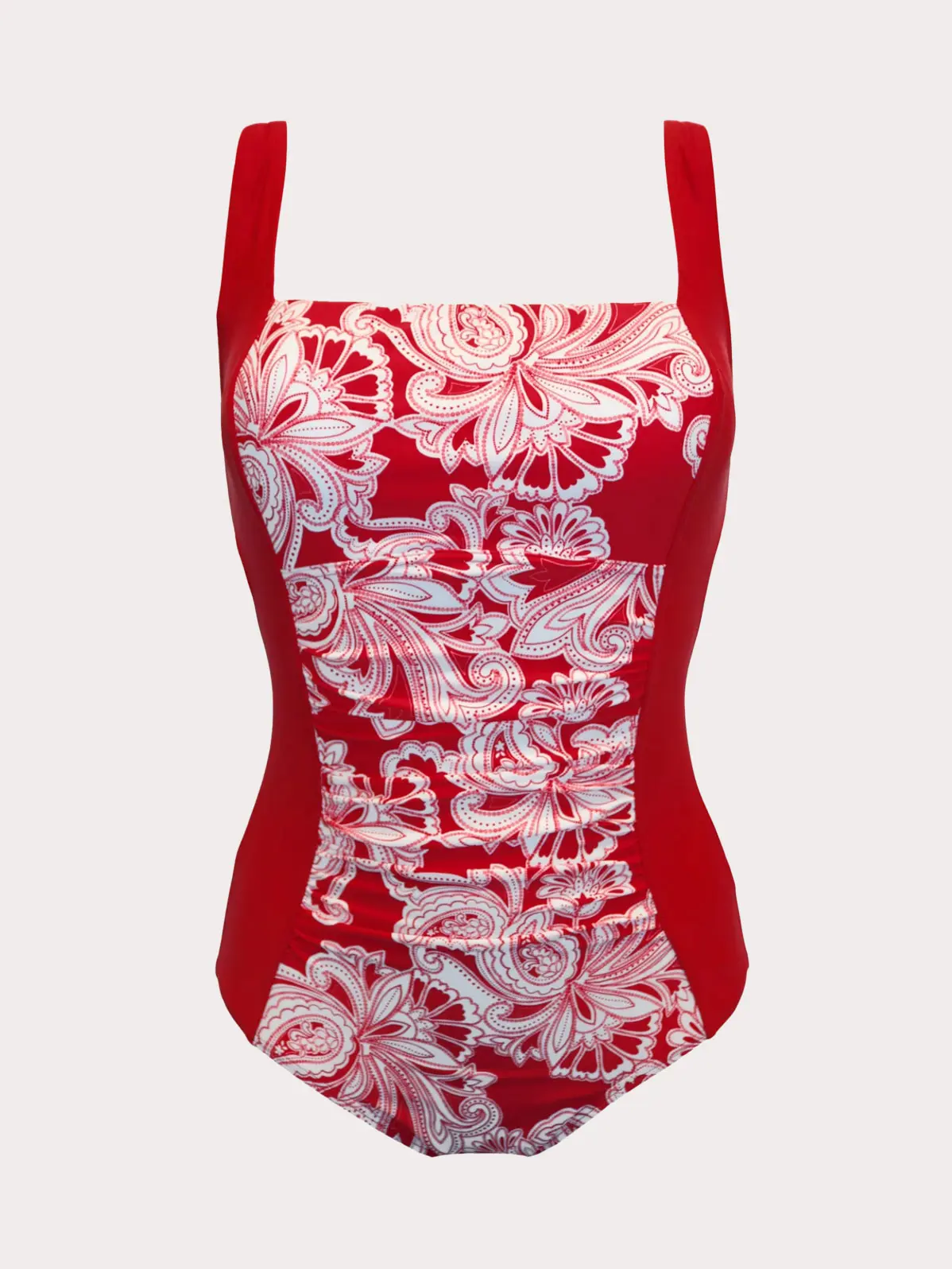 Red printed swimsuit