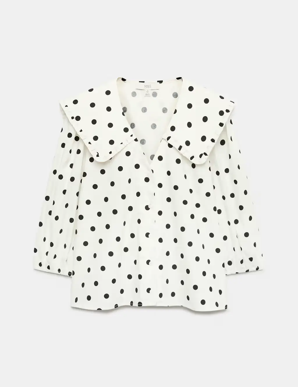Pure Cotton Polka Dot Sailor Collar Shirt