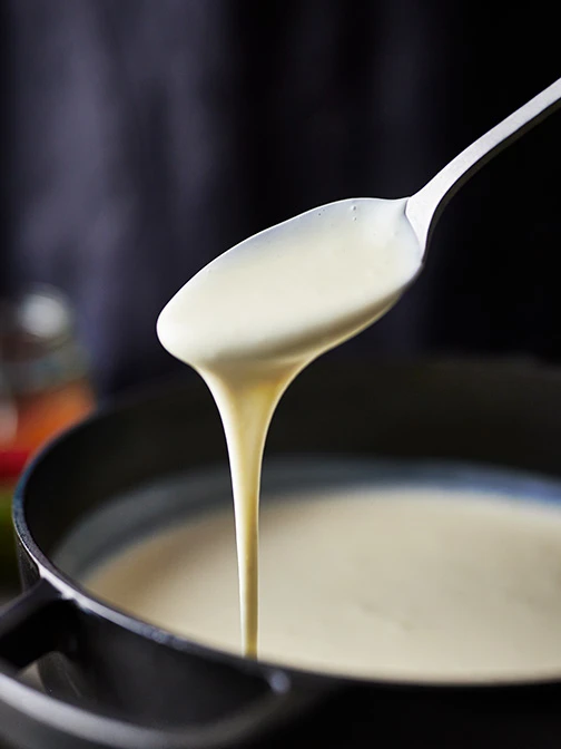 Spoon full of creamy roux