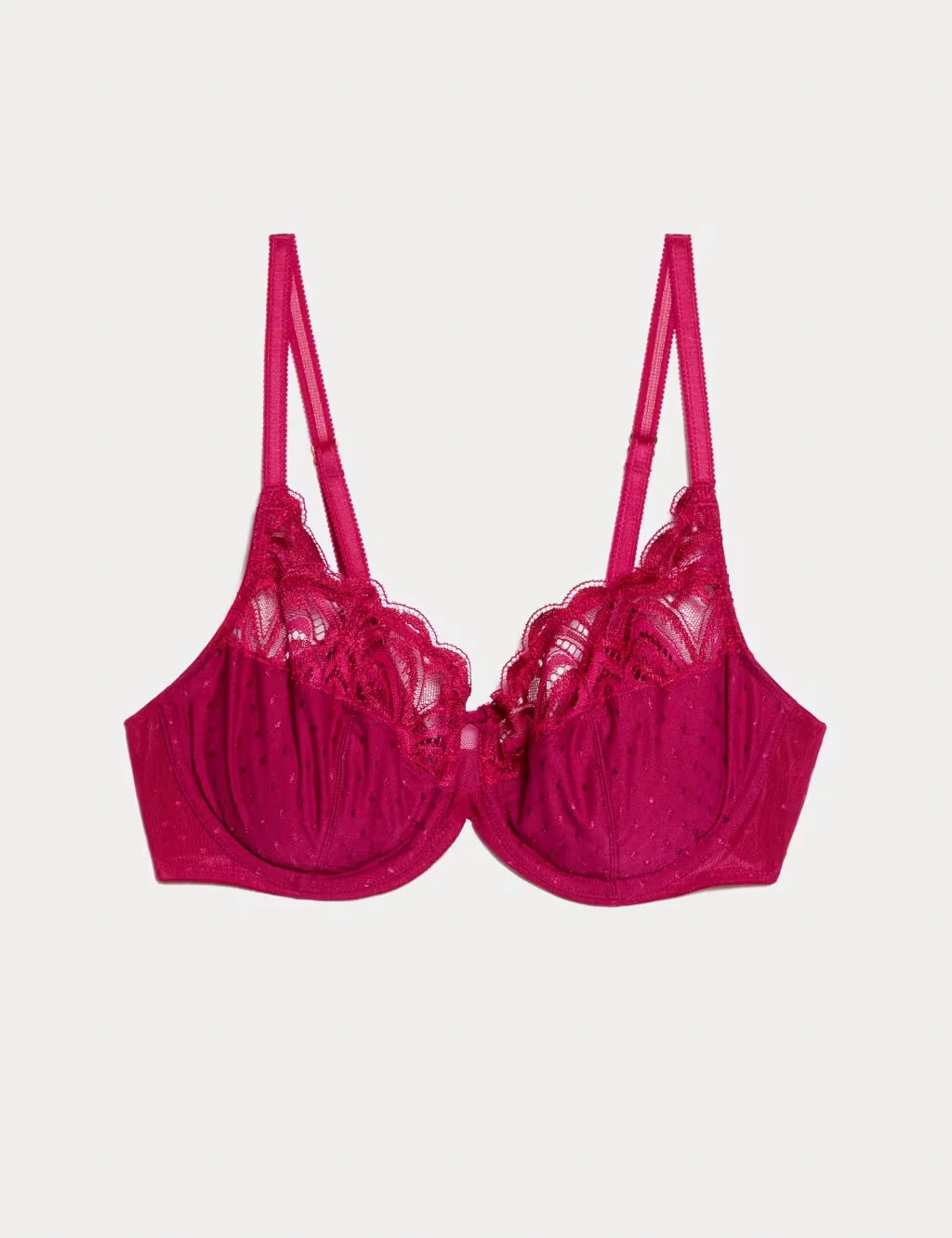 Raspberry lace bra