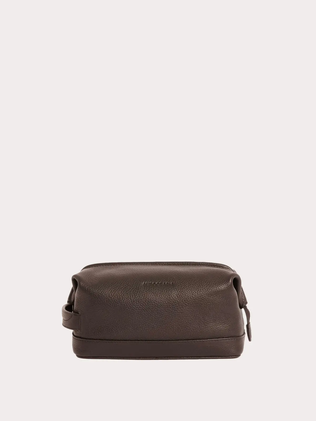 Brown leather wash bag