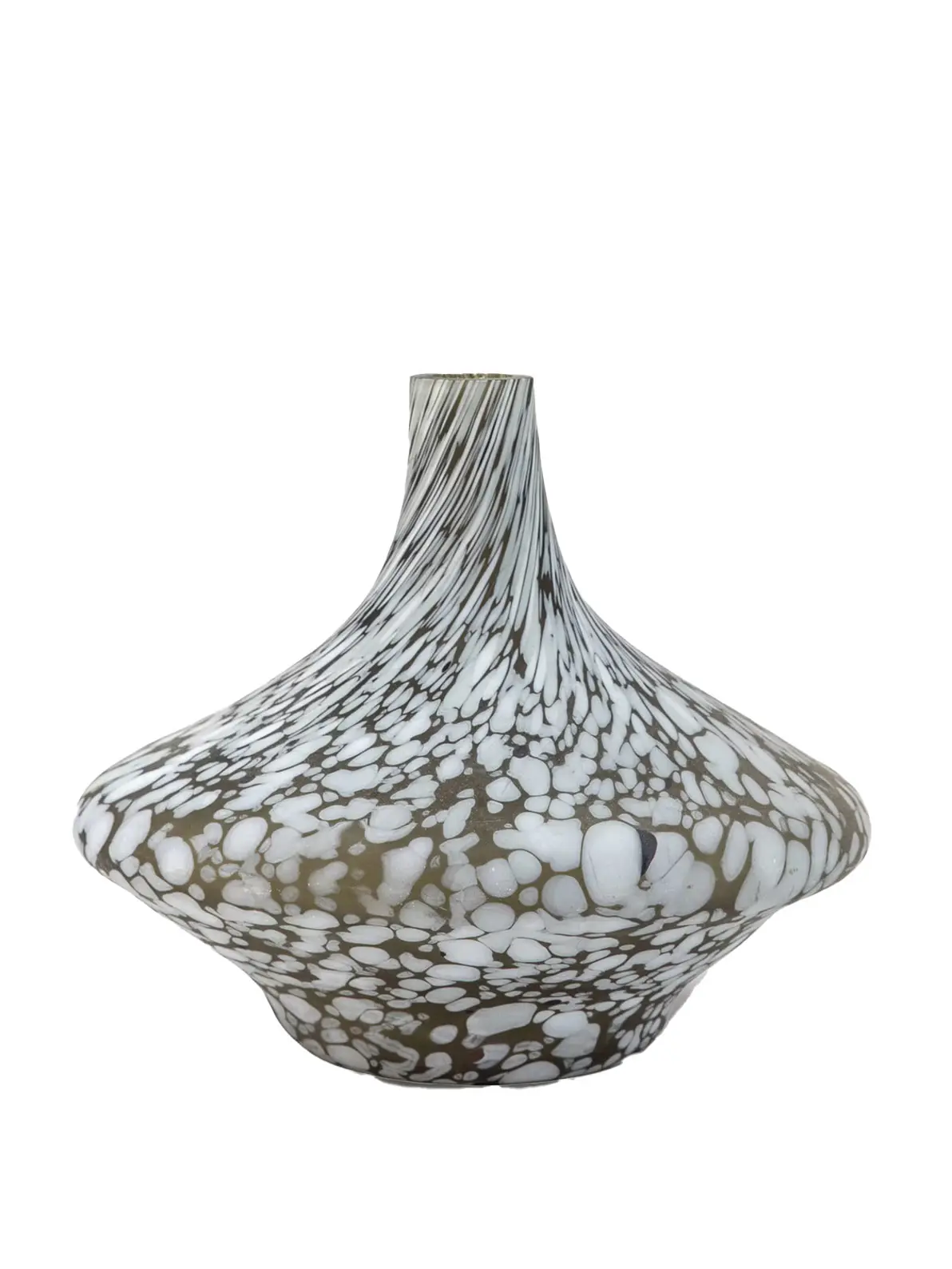 Image of speckled vase in earth brown and white shade