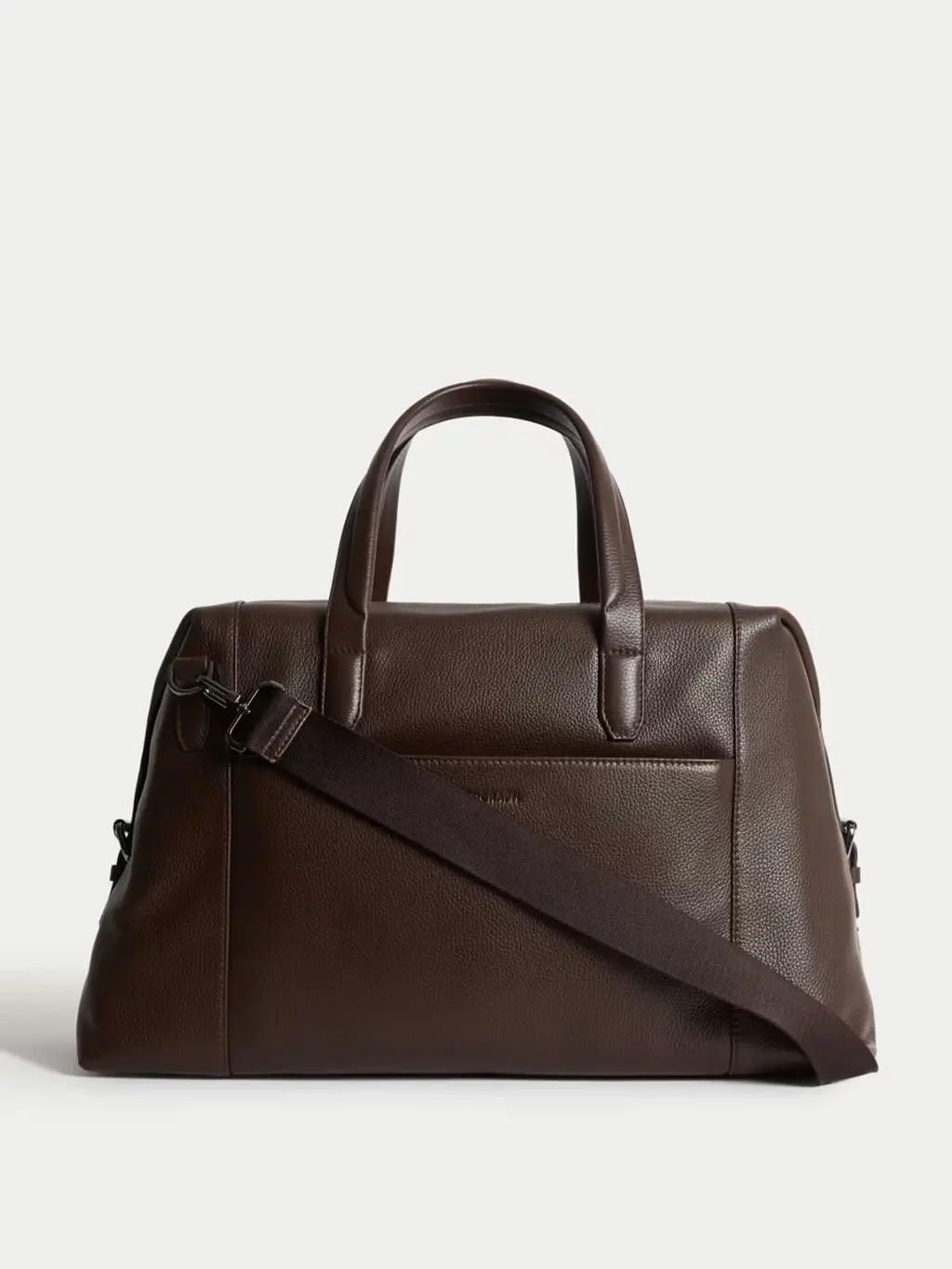 Autograph brown pebbled leather weekend bag
