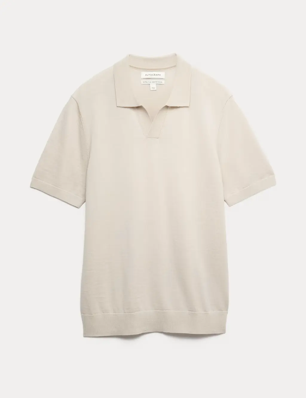 Pure Extra Fine Merino Wool Knitted Polo Shirt