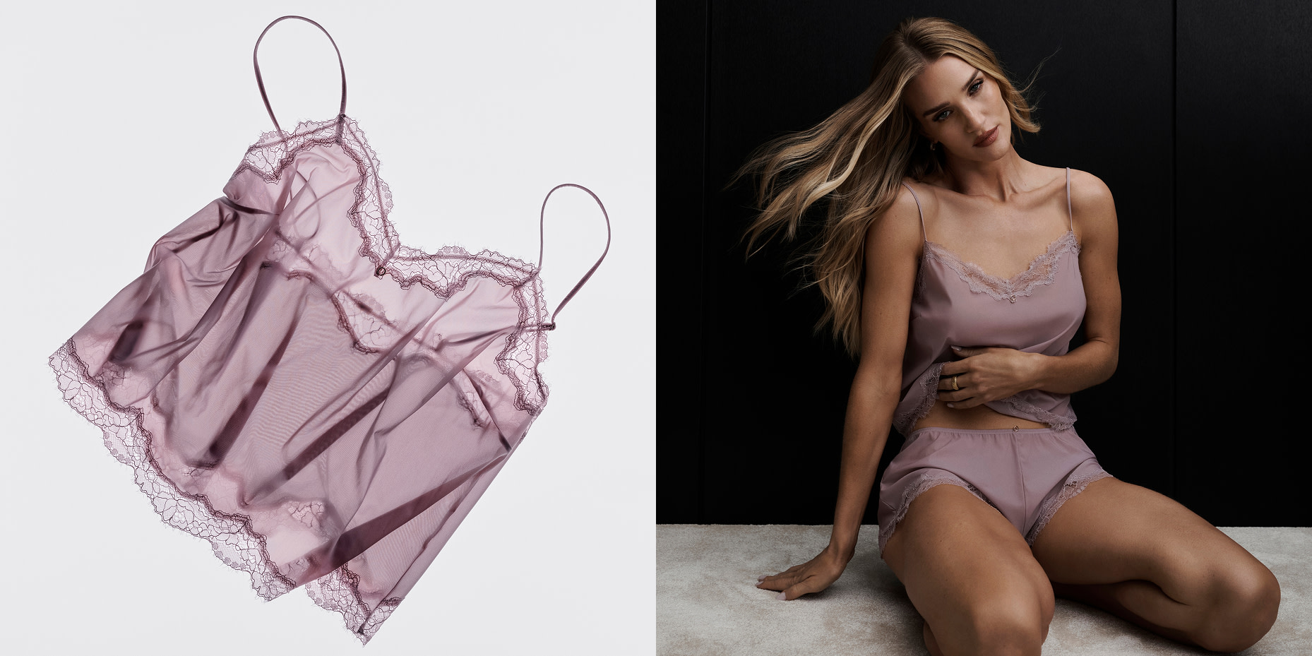 Silky camisole top and woman wearing sleepwear 