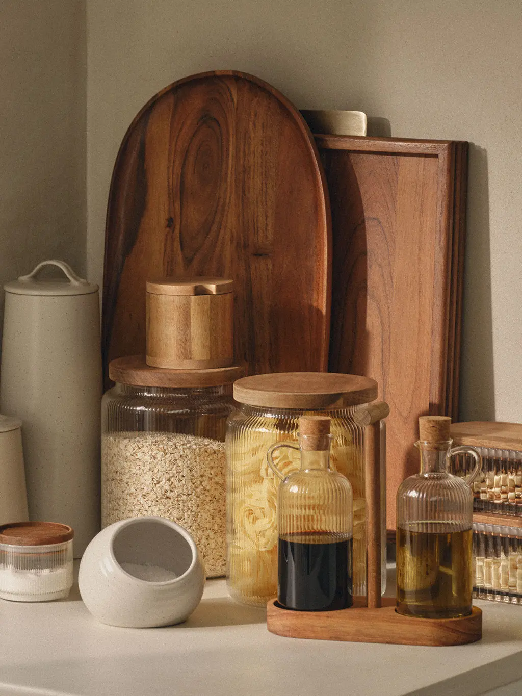 Kitchenware on countertop