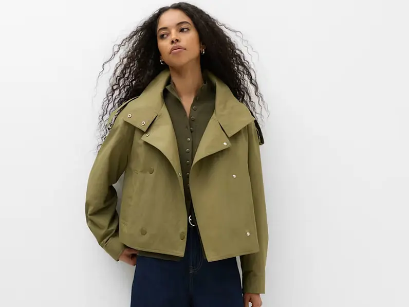 Woman in green coat
