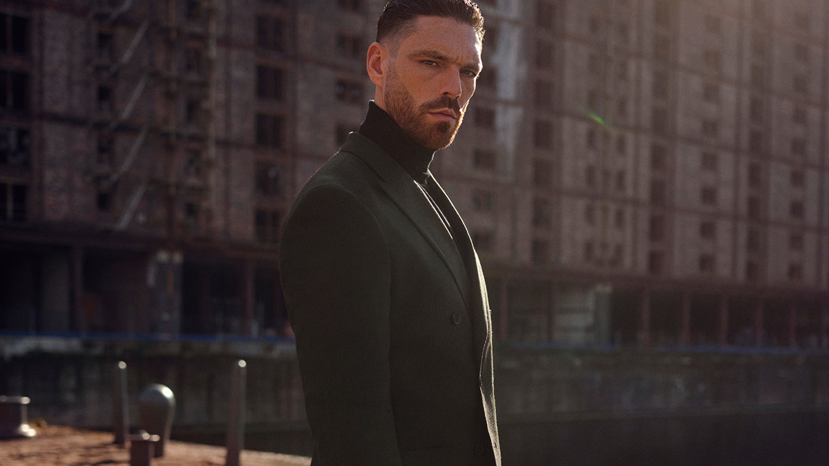 Man wearing black suit