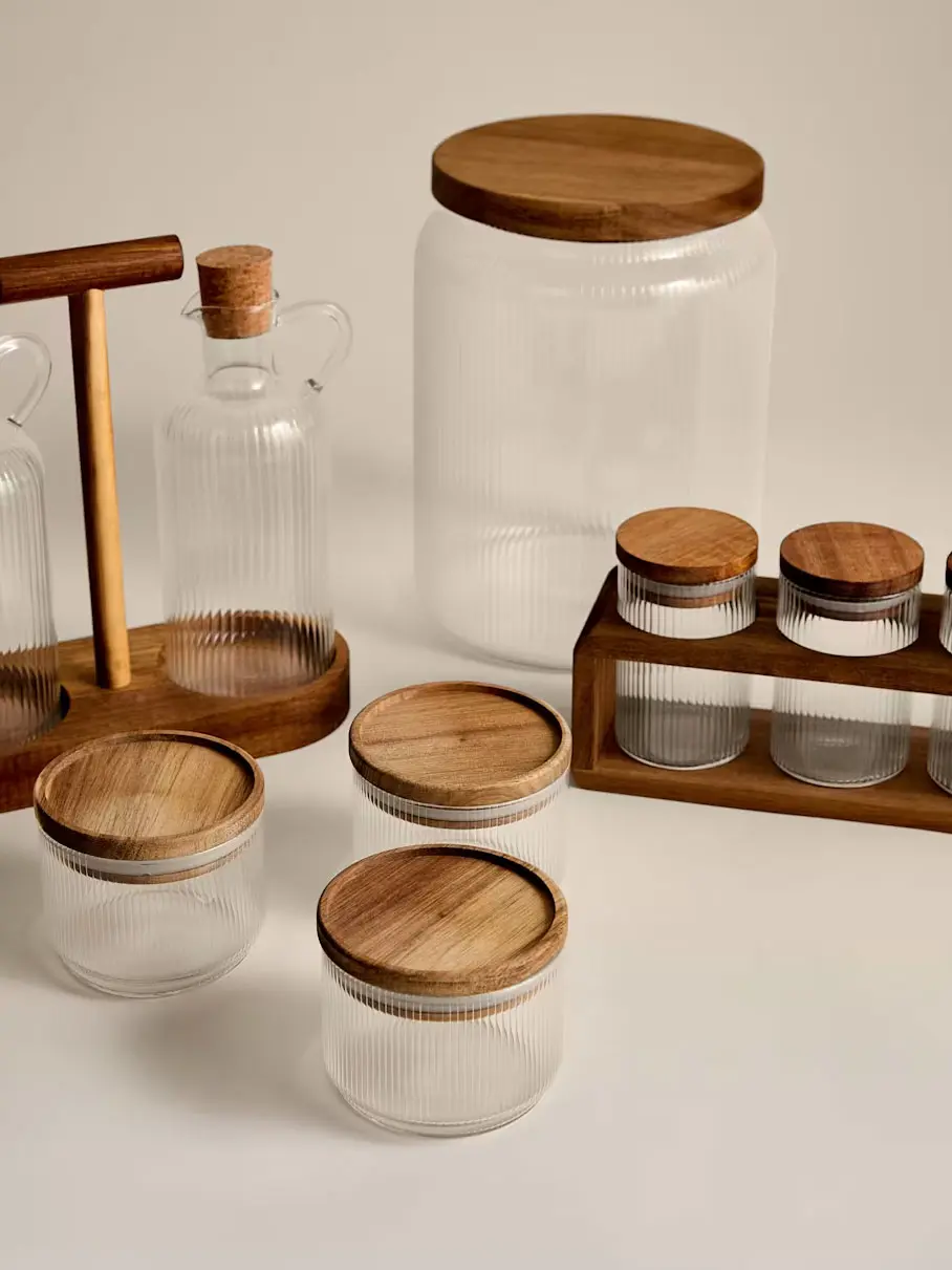 Glass storage jars