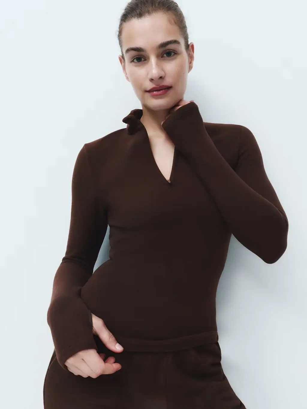 Woman in thermal top