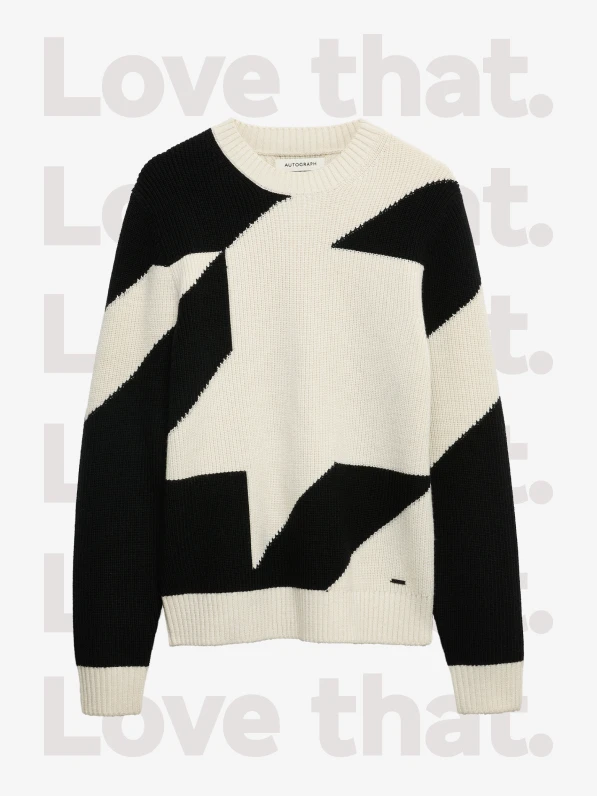 Black and white geometric jumper by Autograph