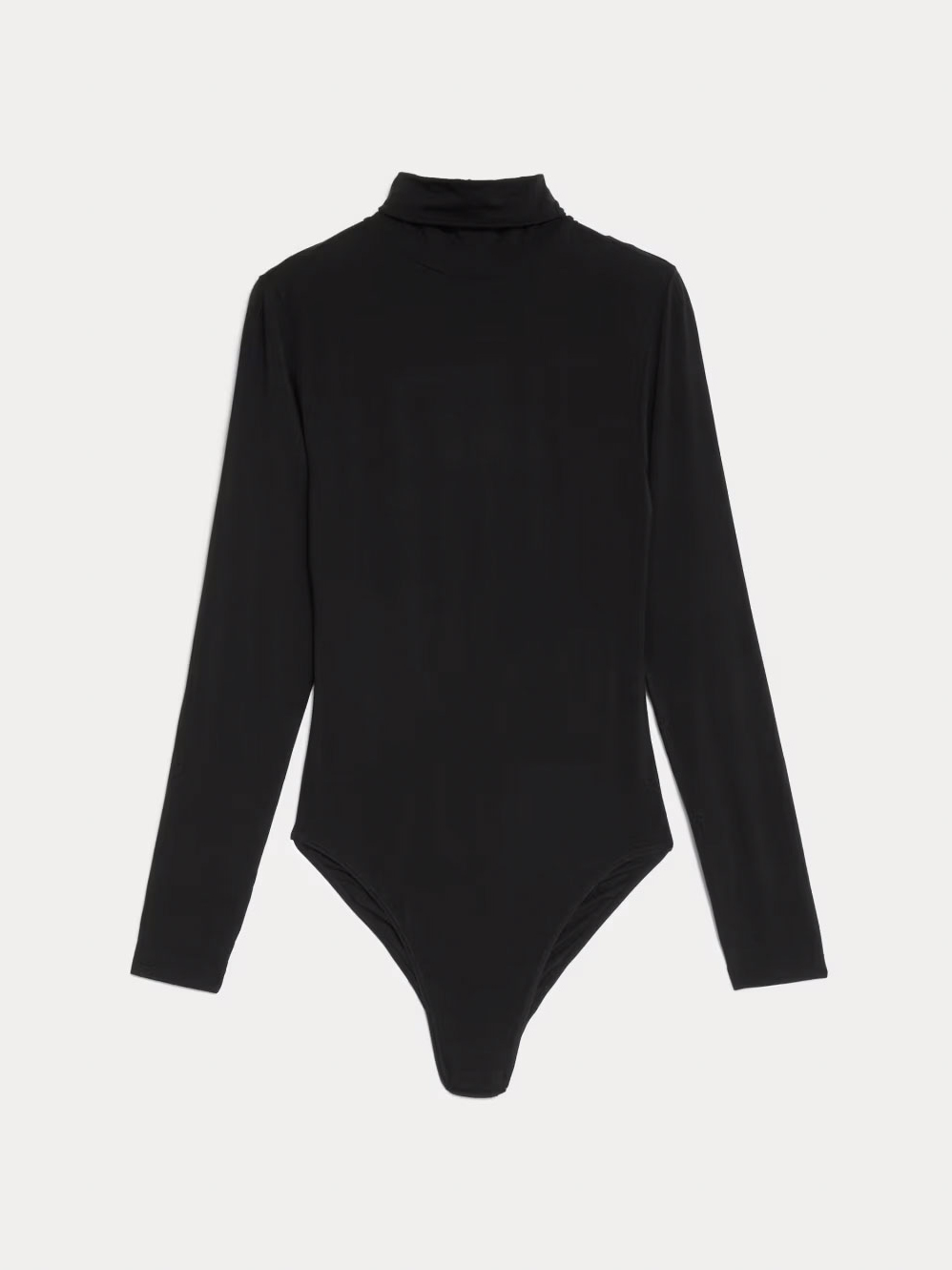 Women's black polo-neck thermal bodysuit