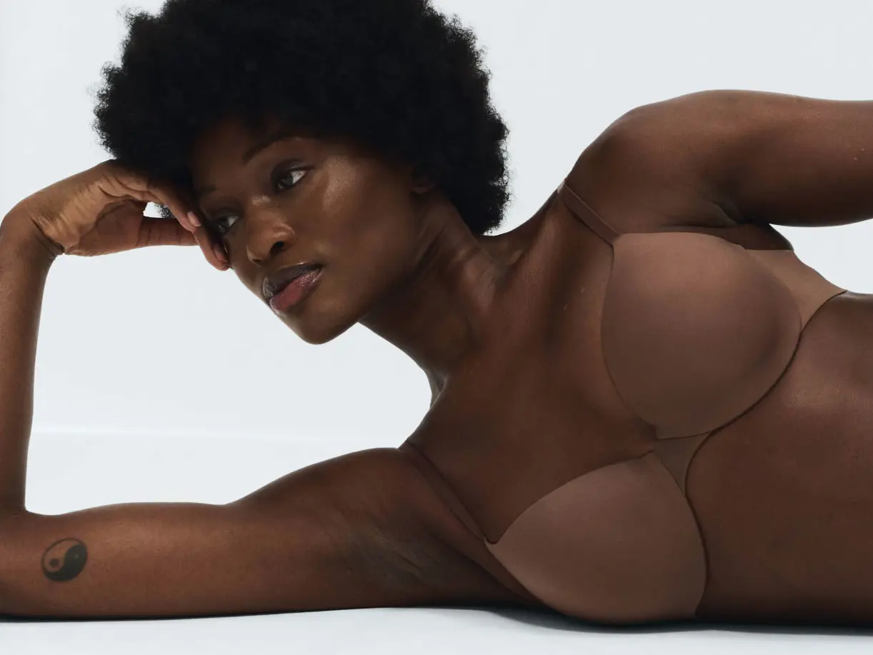 Woman wearing bra