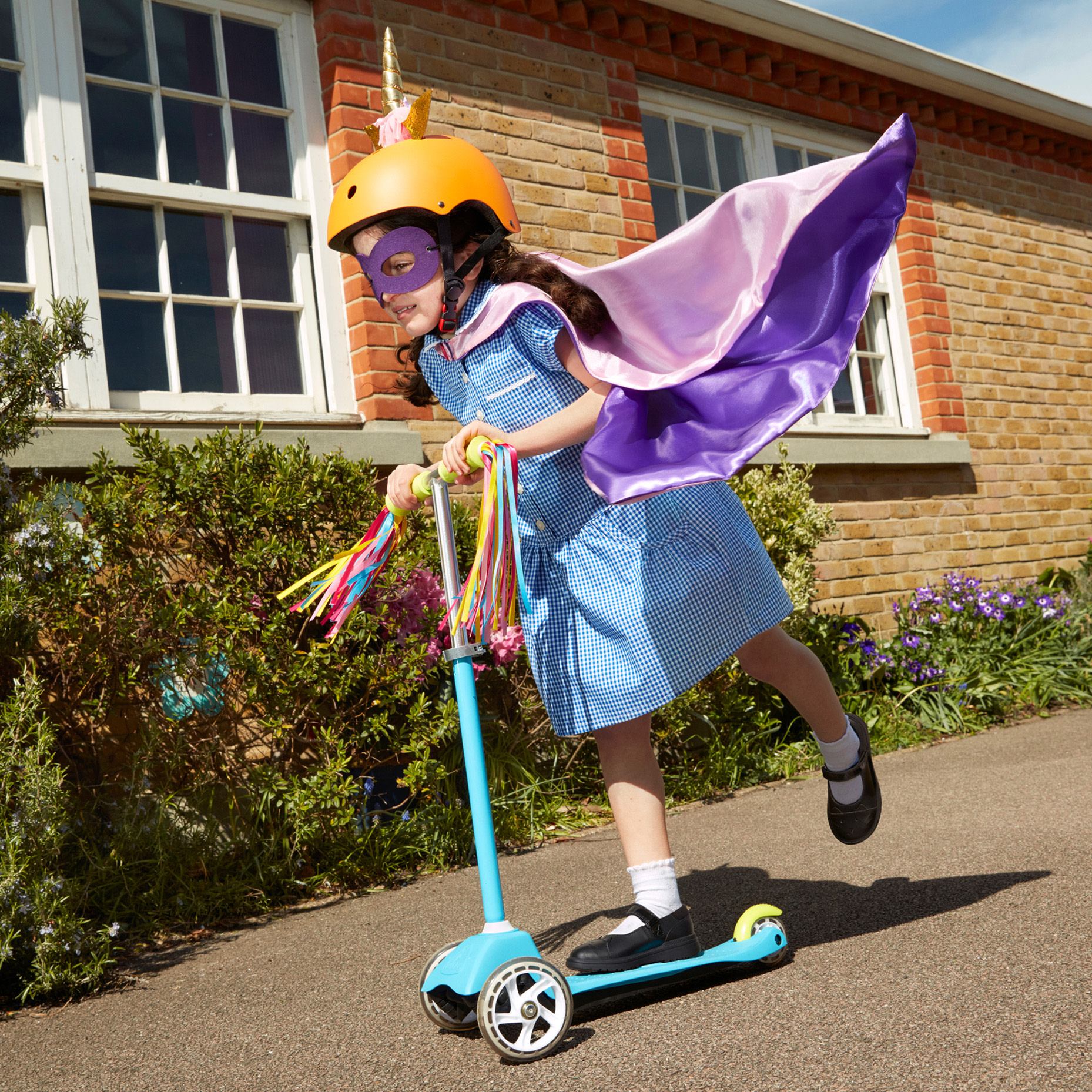 Girl wearing school uniform