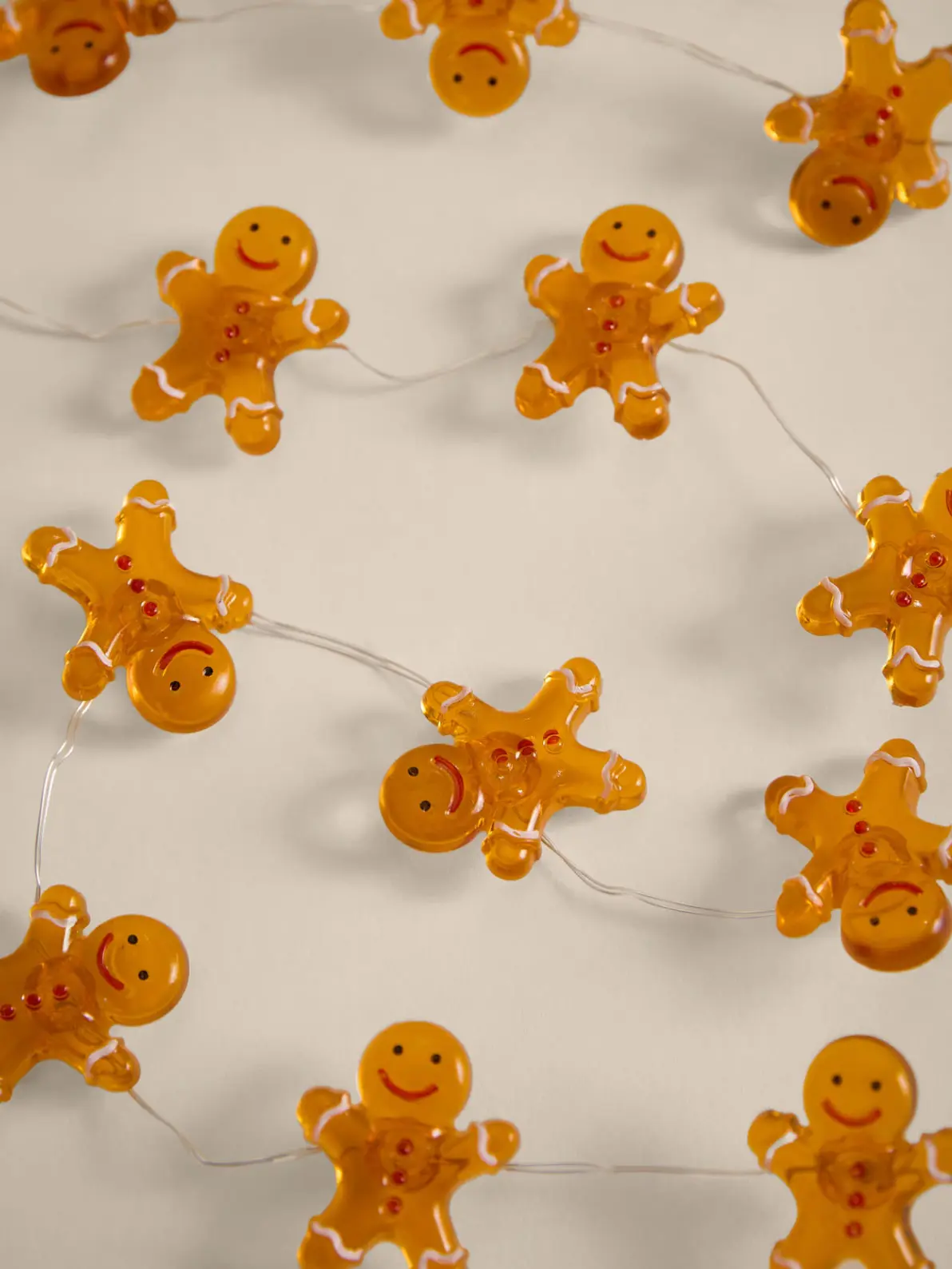 Image of gingerbread man string lights