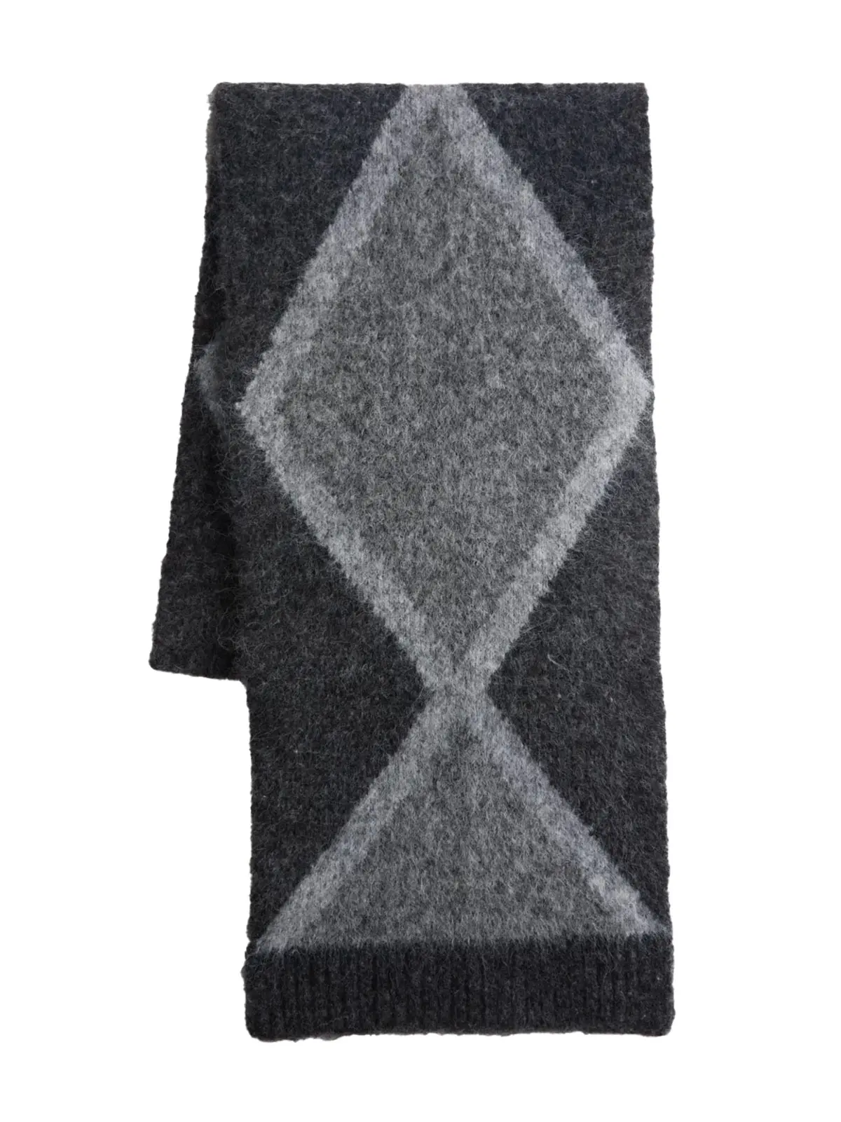 Grey and black argyle scarf 