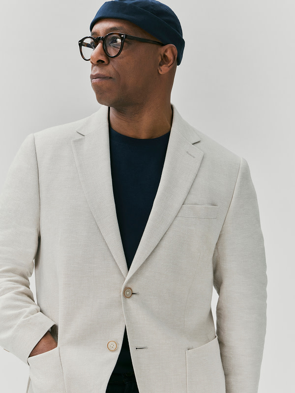 Man wearing Tailored Herringbone Blazer