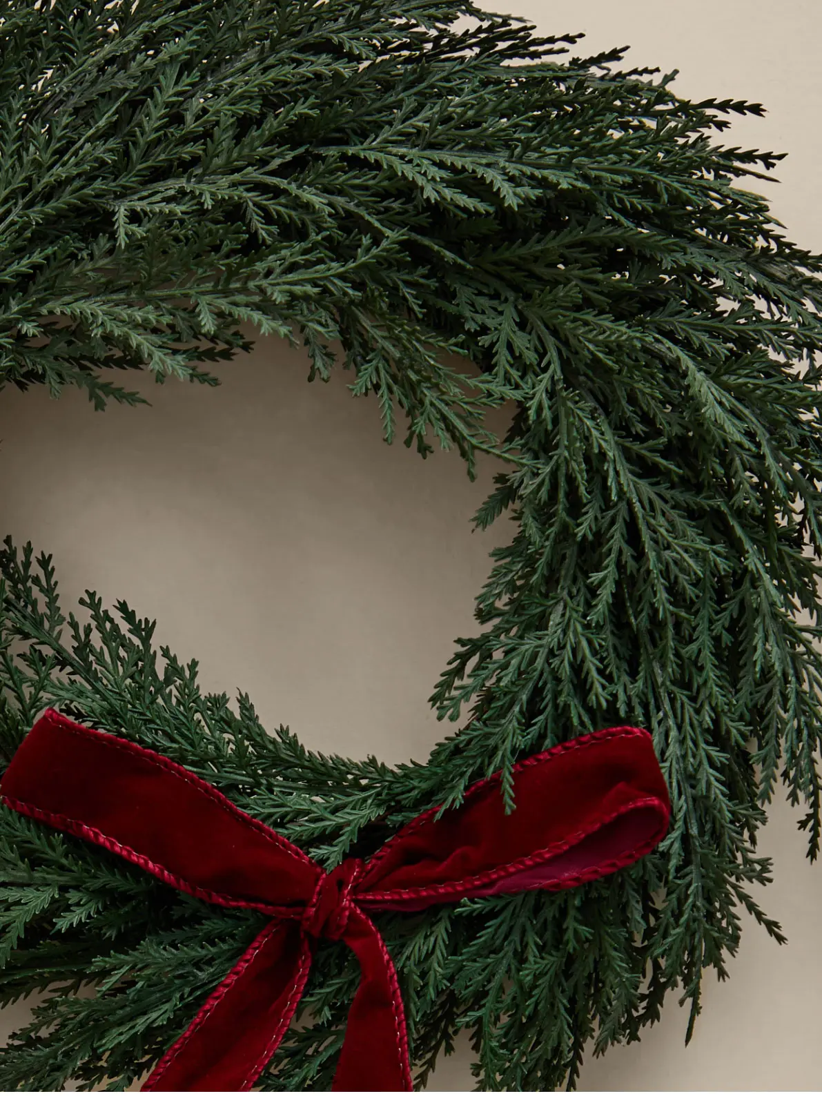 Image of Christmas wreath with red bow