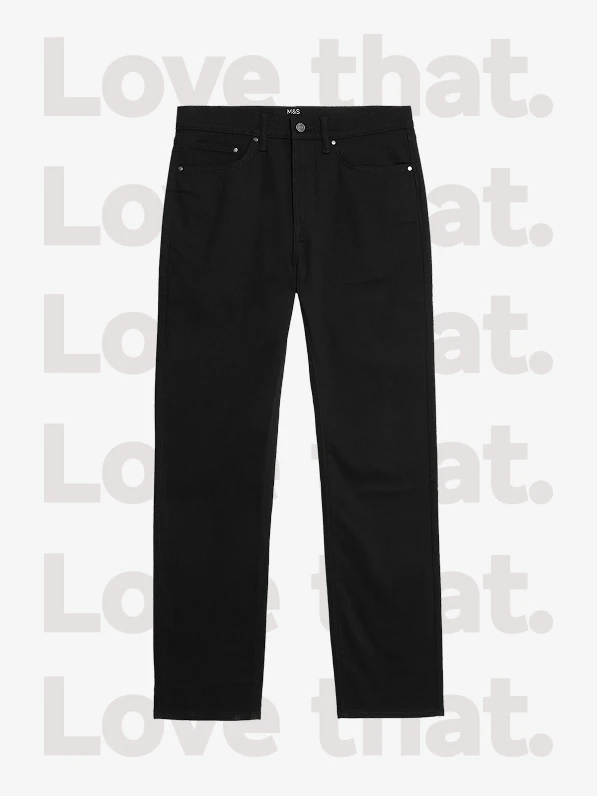Black straight-leg jeans by Autograph