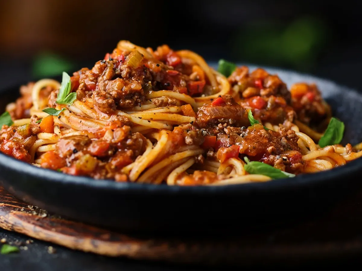 Healthy spaghetti bolognese