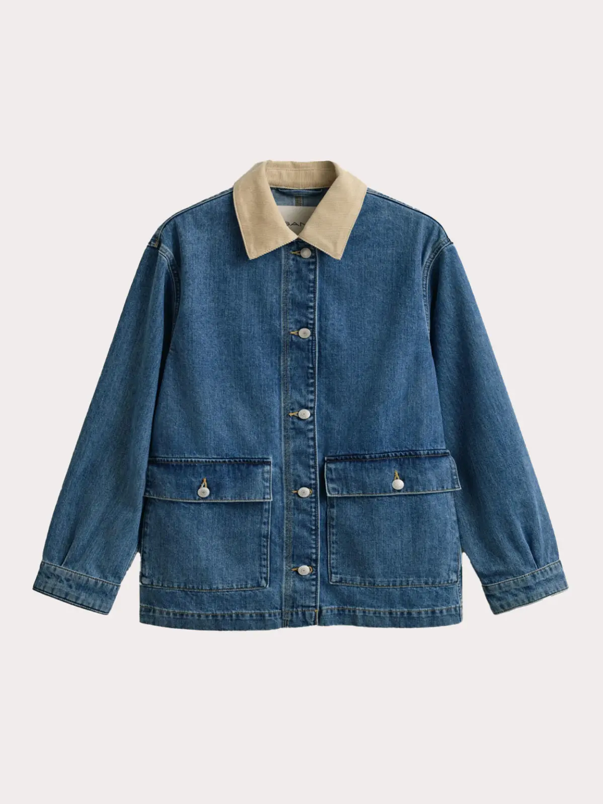 Denim jacket with contrasting collar