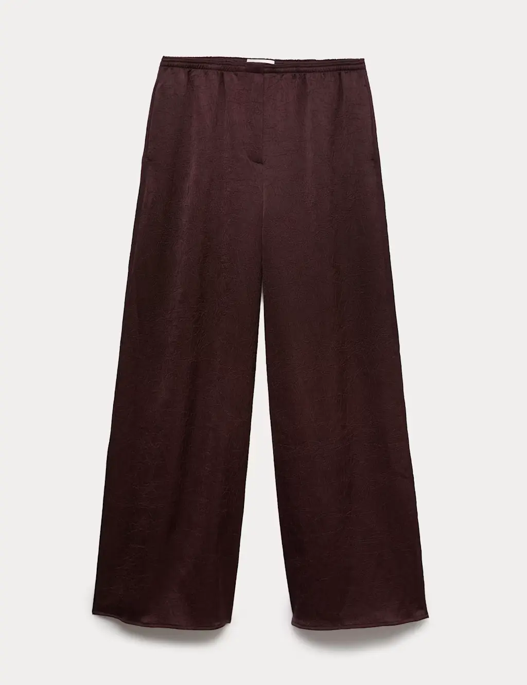 Satin crinkle palazzo trousers