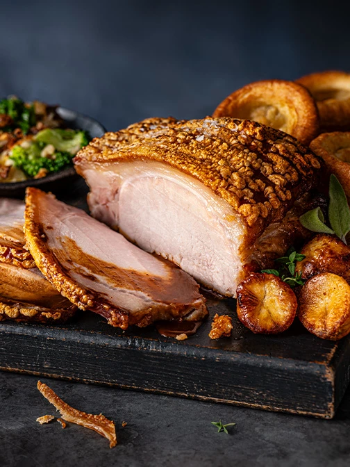 Roast pork and potatoes