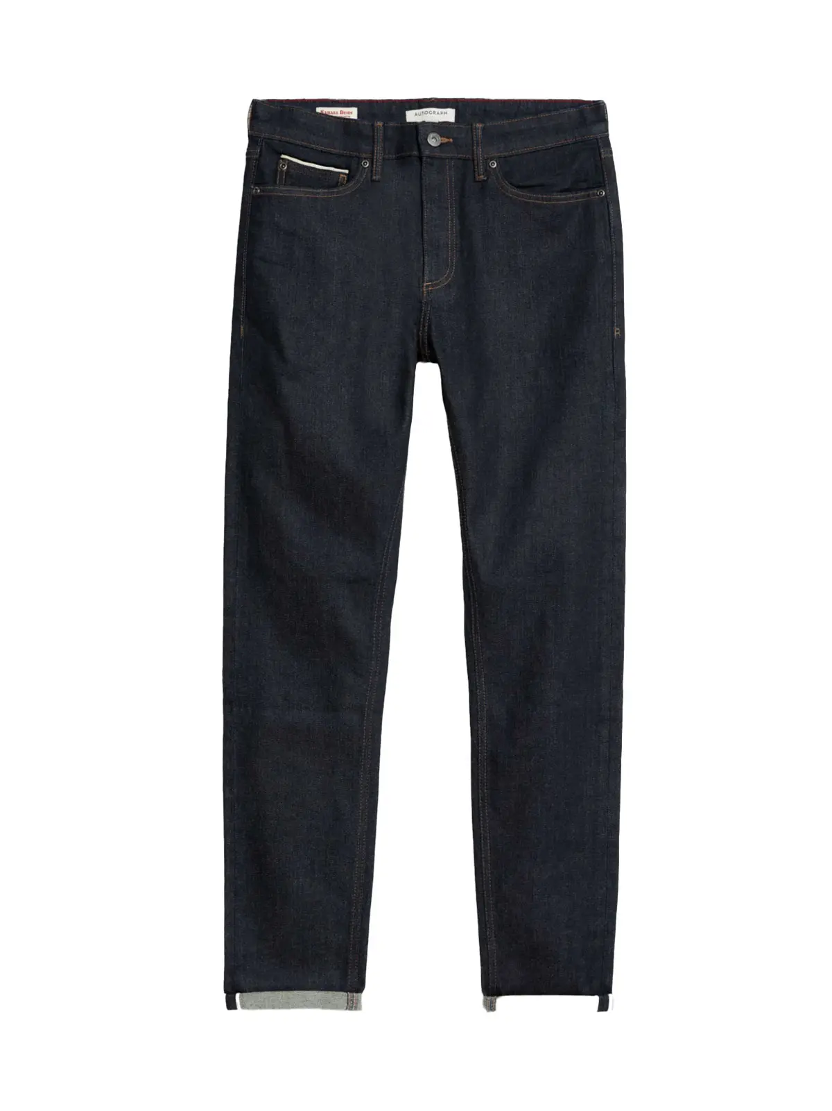Pair of dark blue jeans