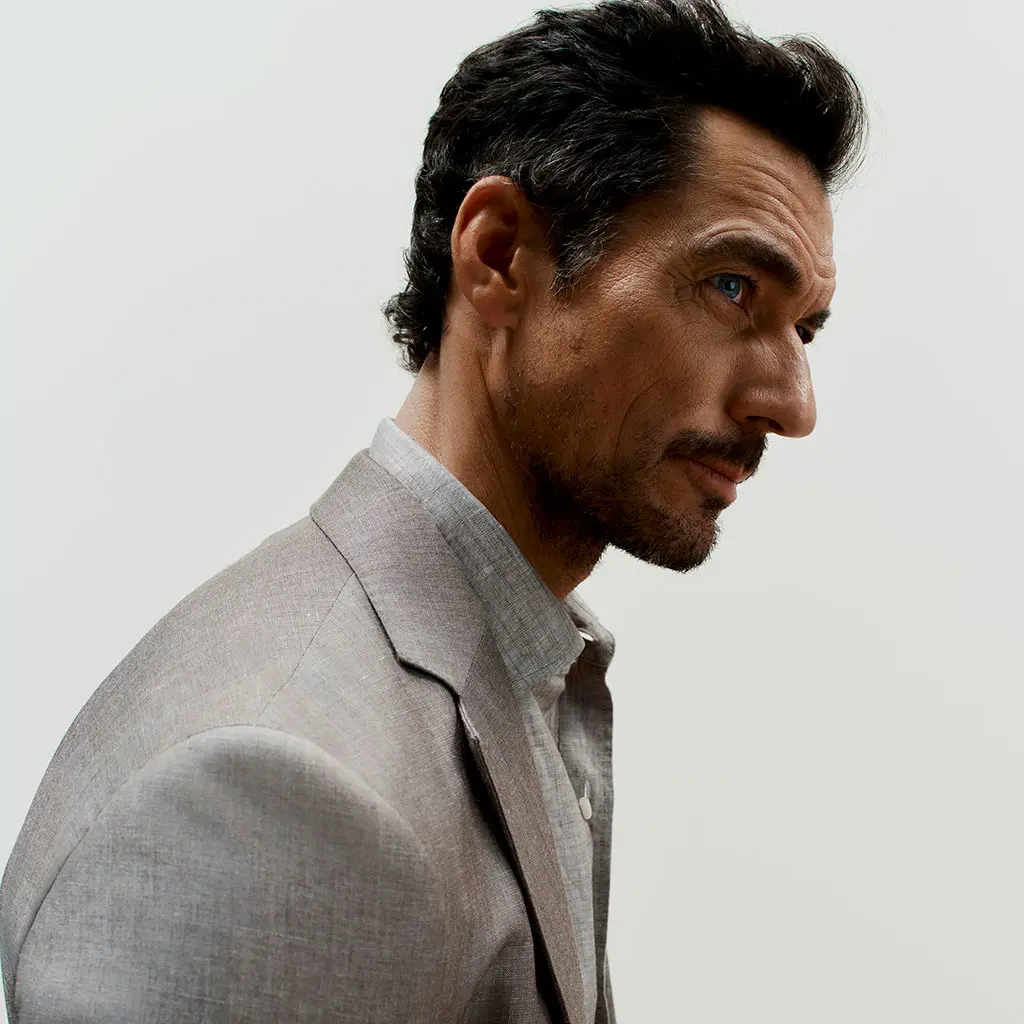 David Gandy in light brown suit
