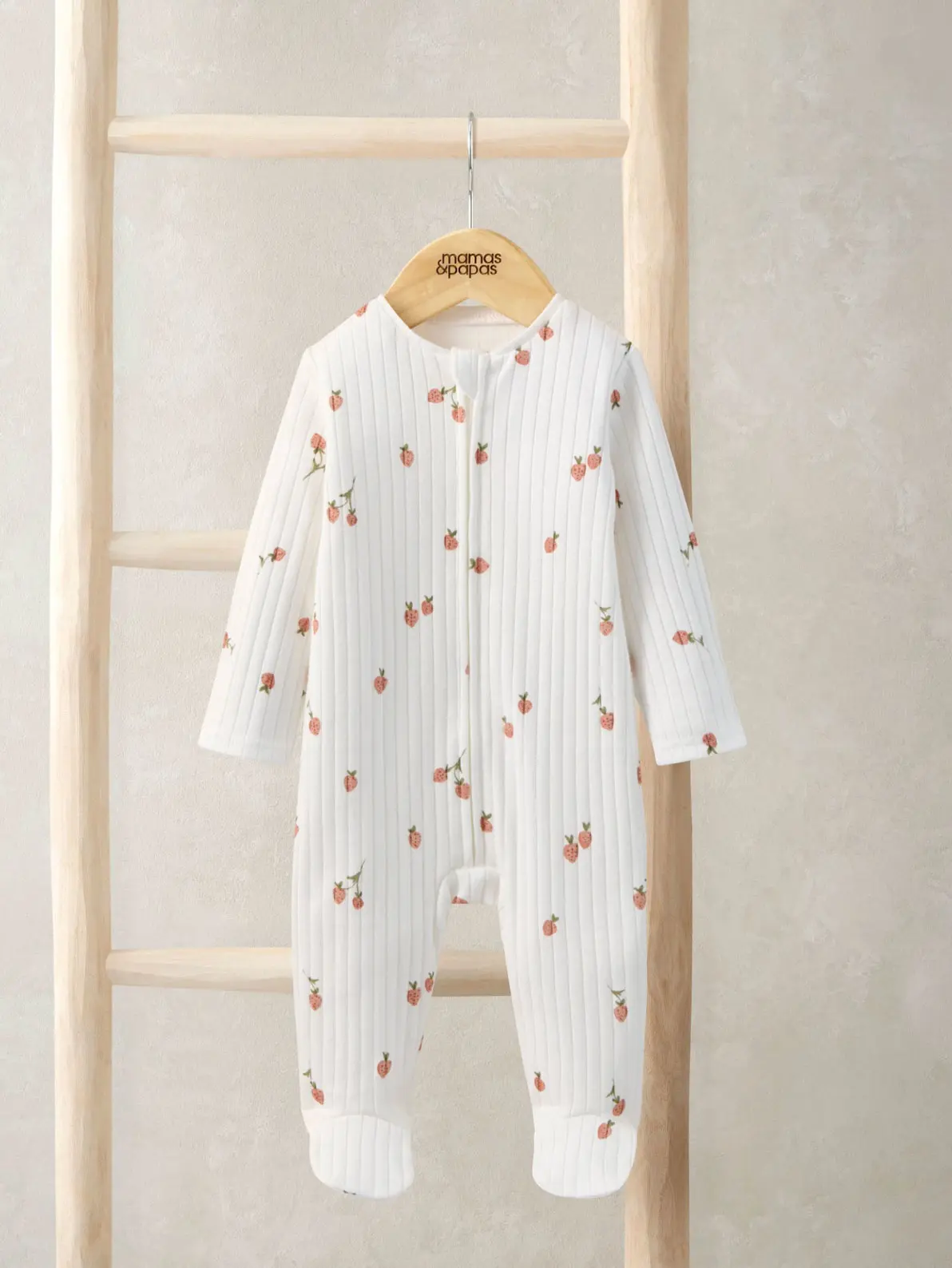 Strawberry-print sleepsuit 