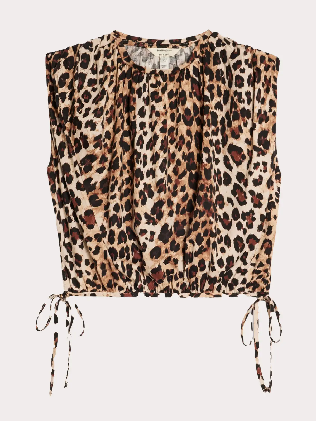 Animal print top with tie details