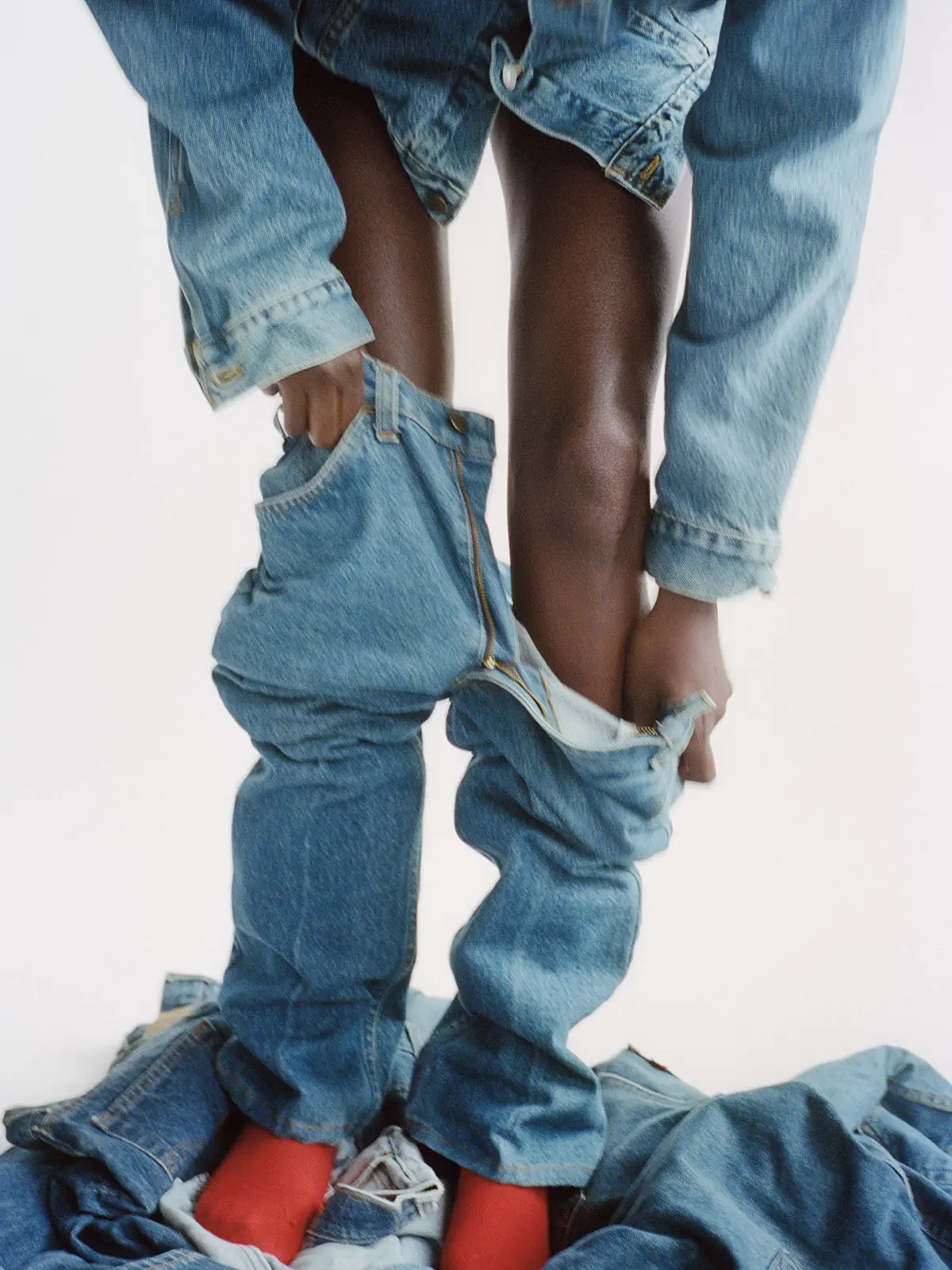 Person styling denim