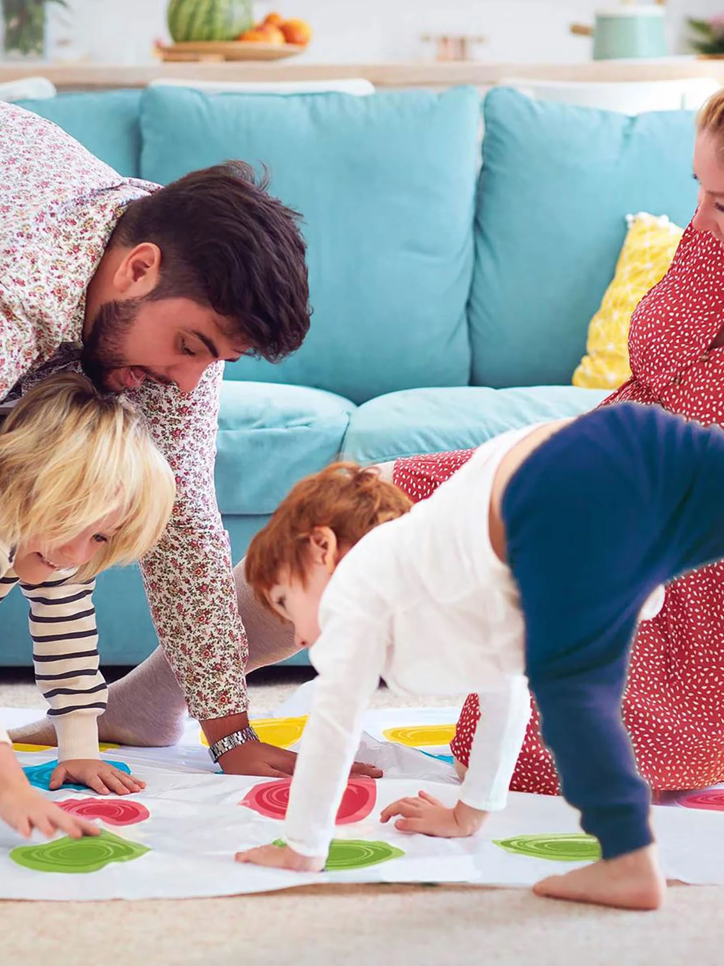 Family playing Twister