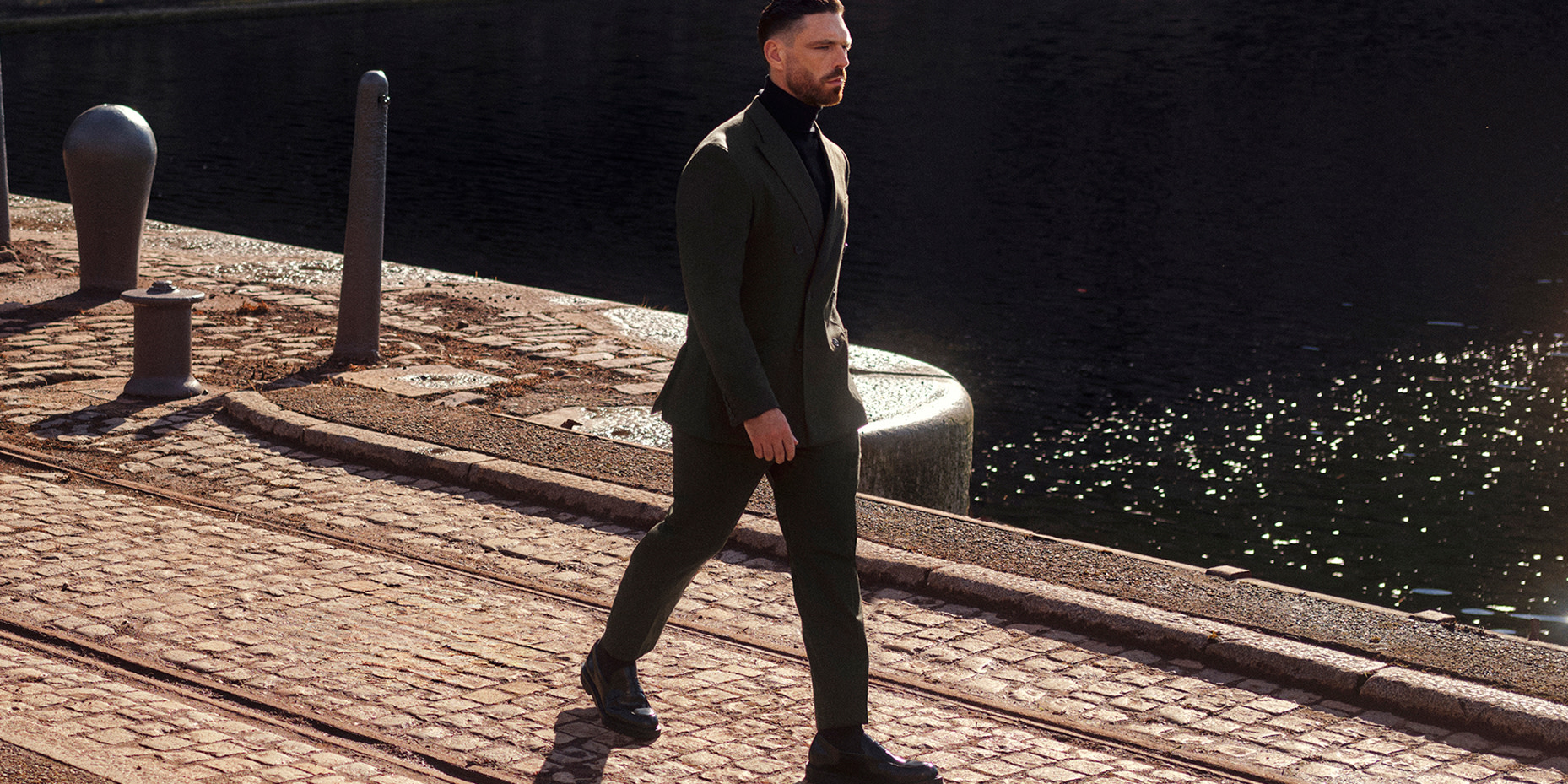 Man wearing brown suit