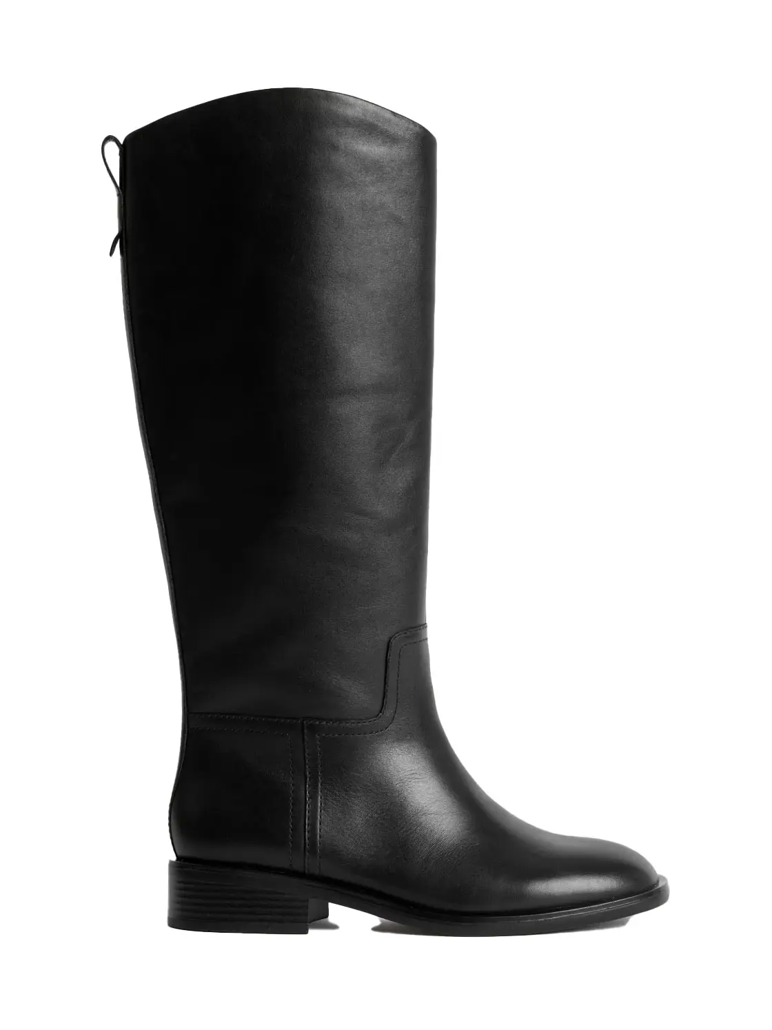 Black leather riding boot