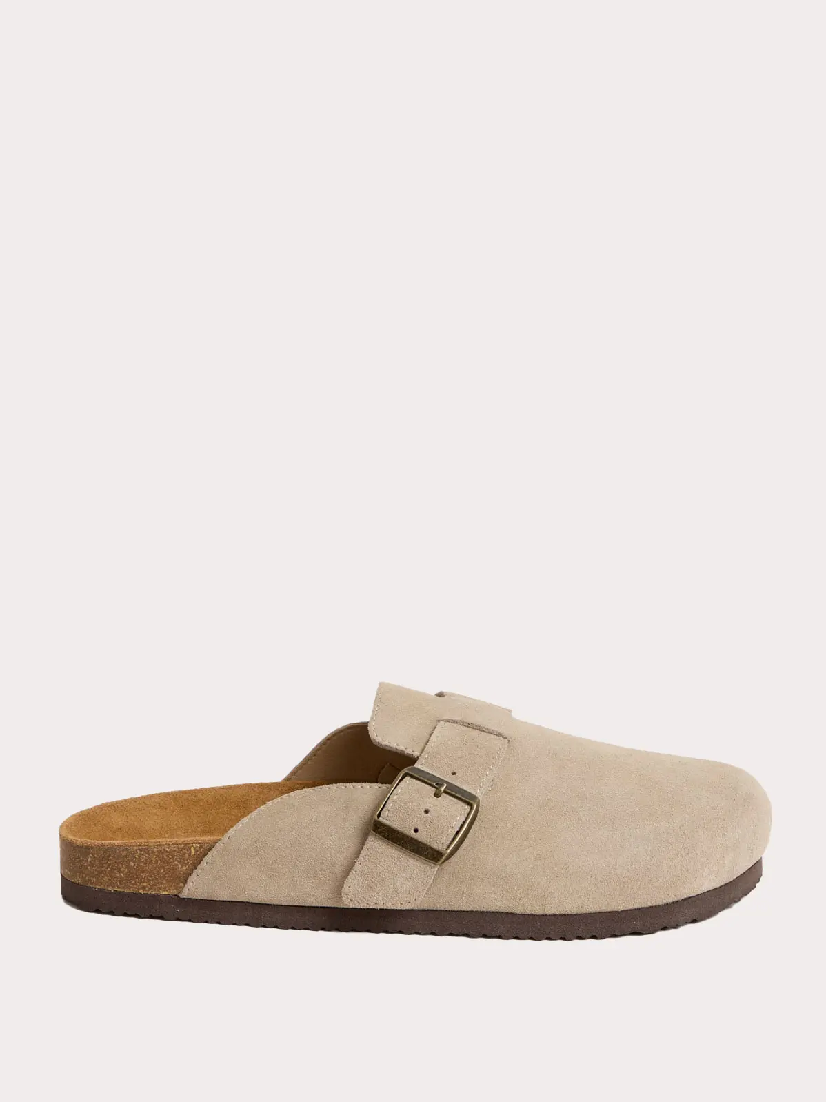 Slip-on sandal with buckle detail 