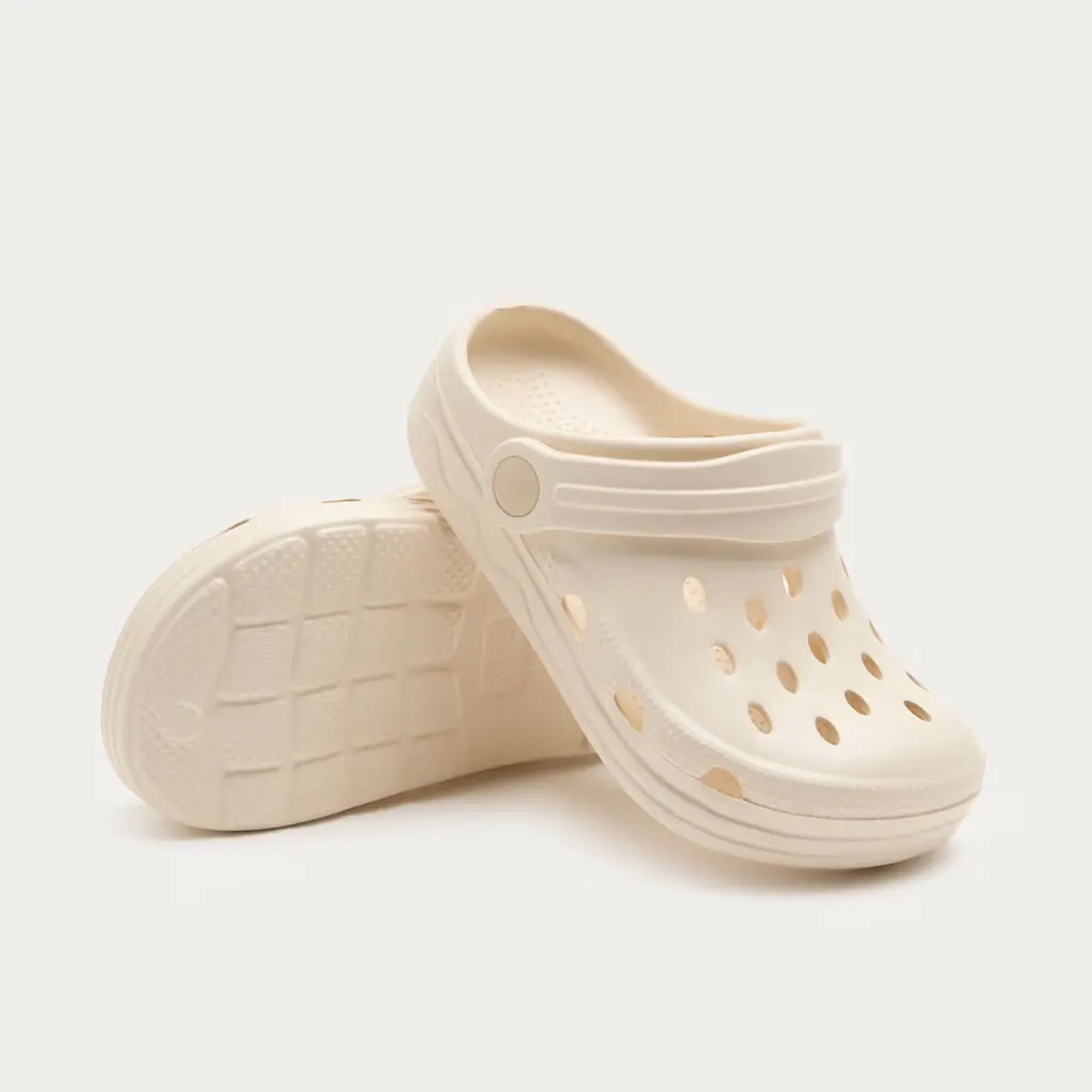 White kids clogs