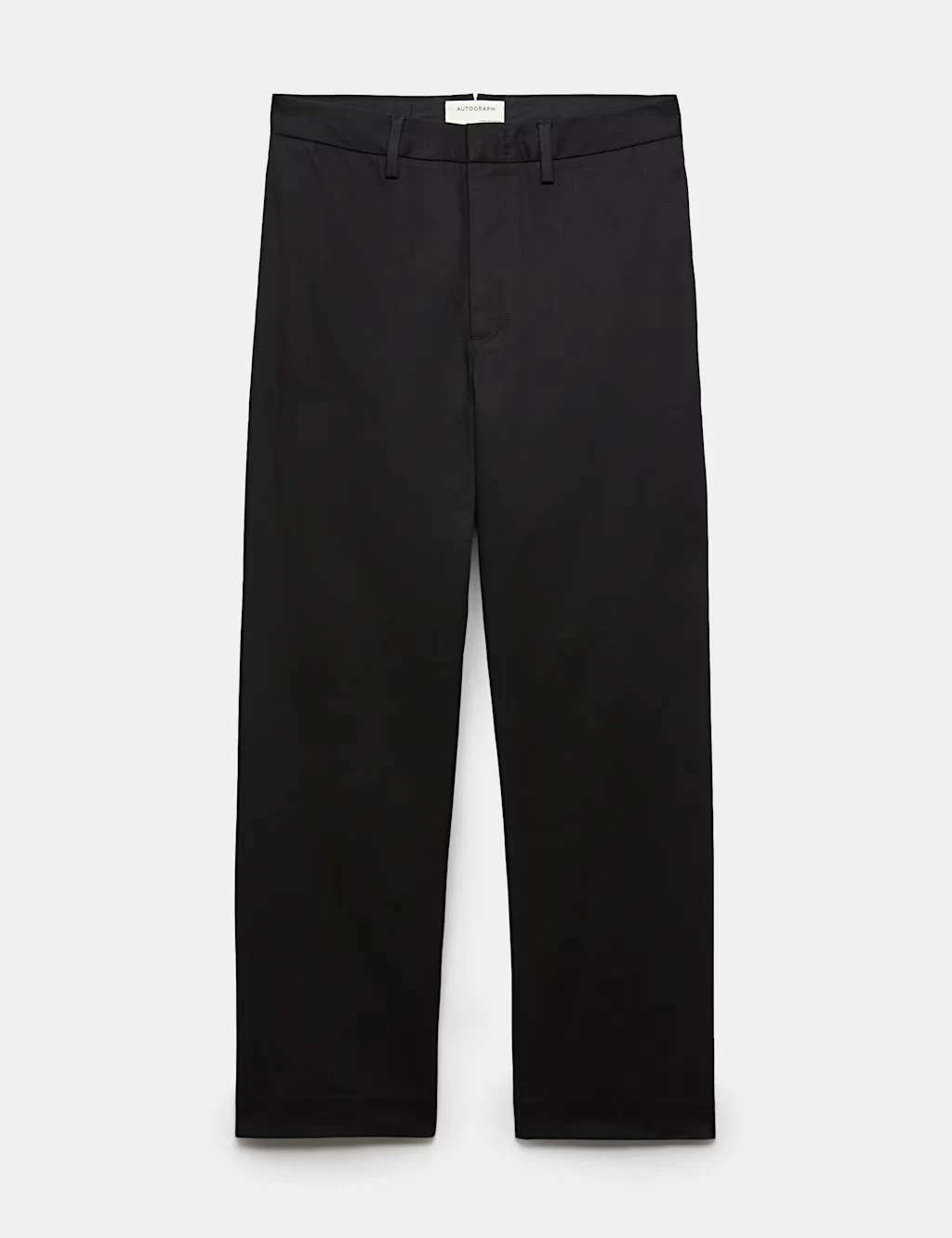 Men's smart straight leg black trousers.