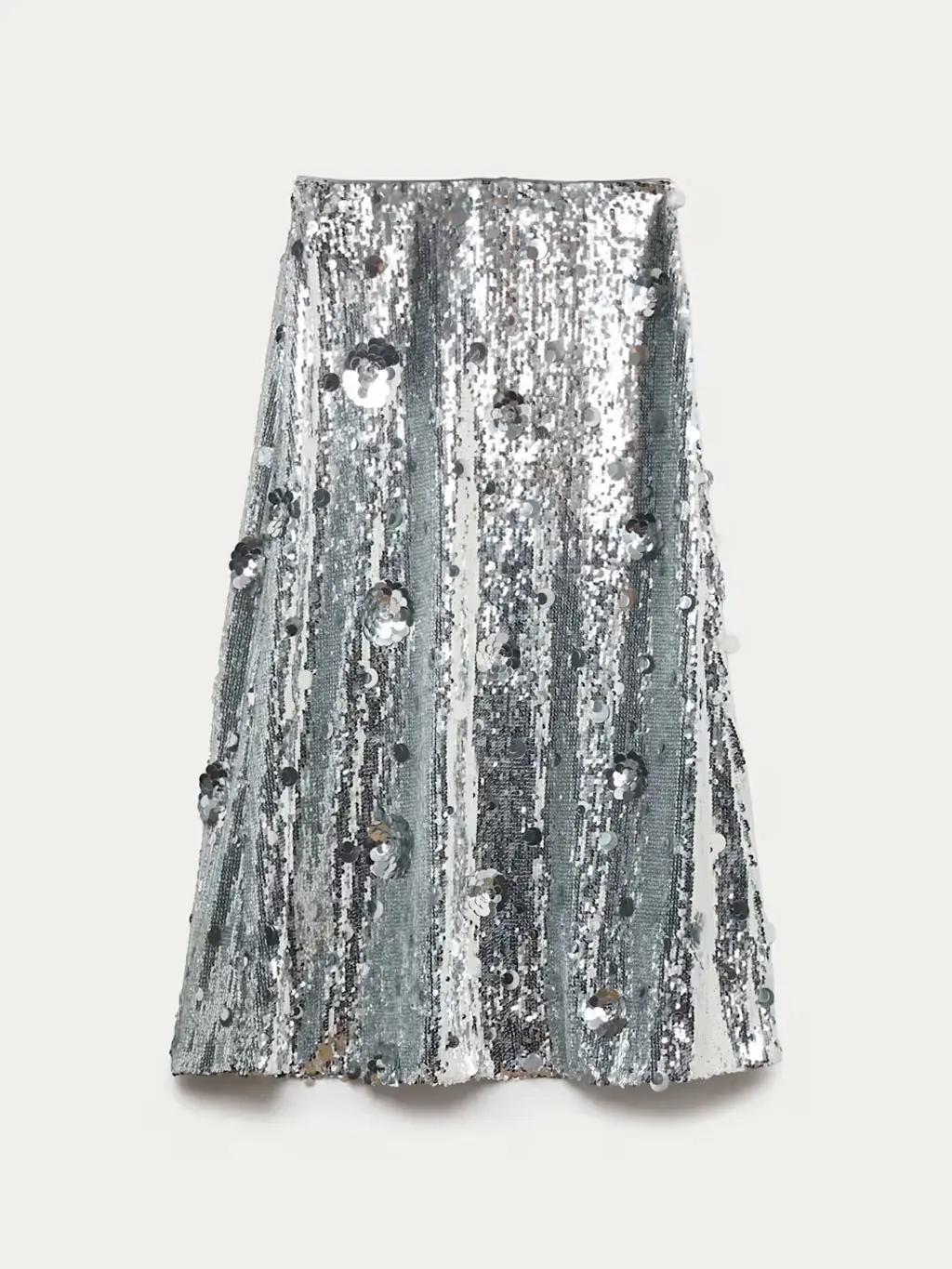 Silver sequin midaxi skirt