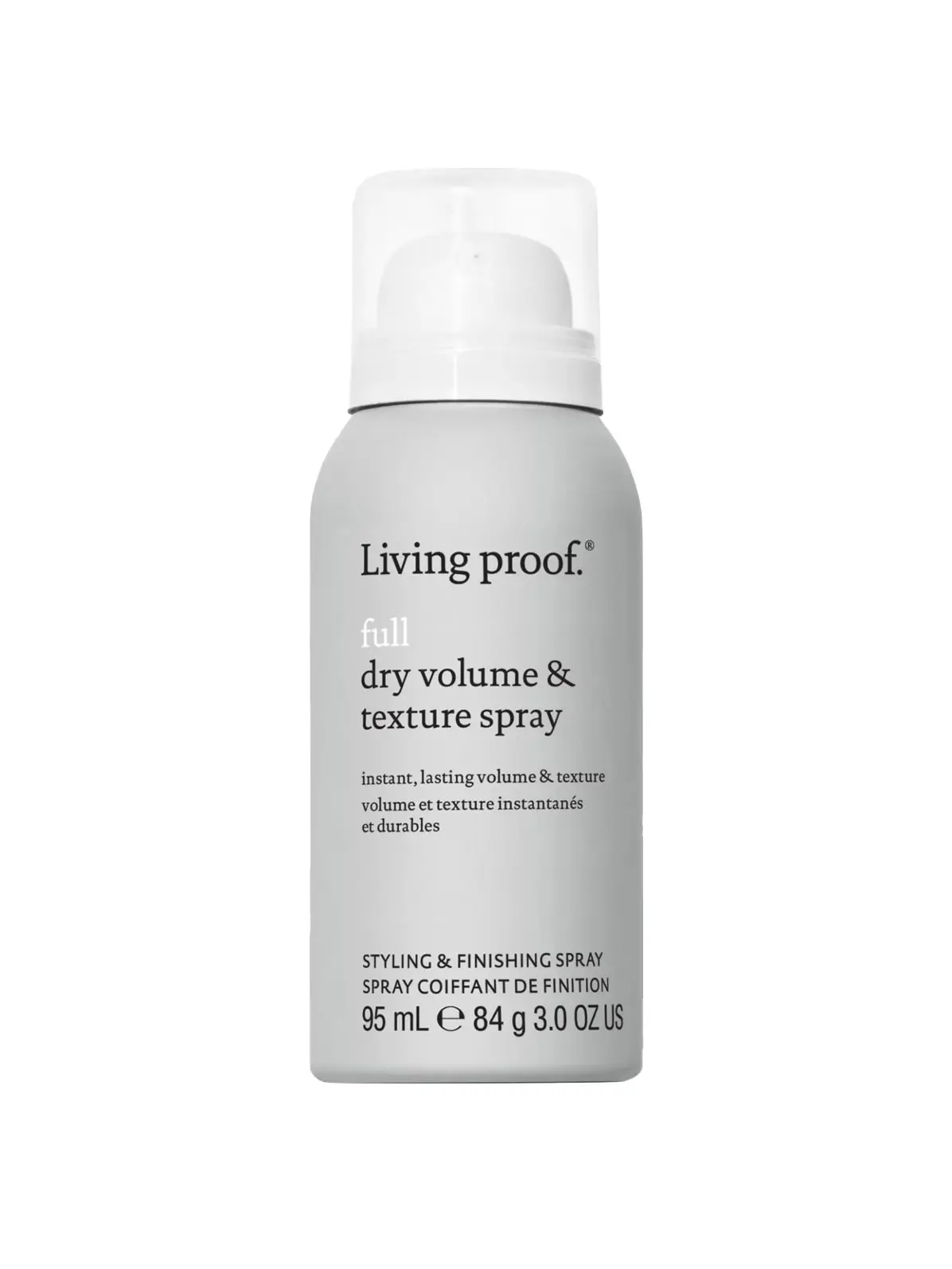 Volume and texture spray in silver bottle