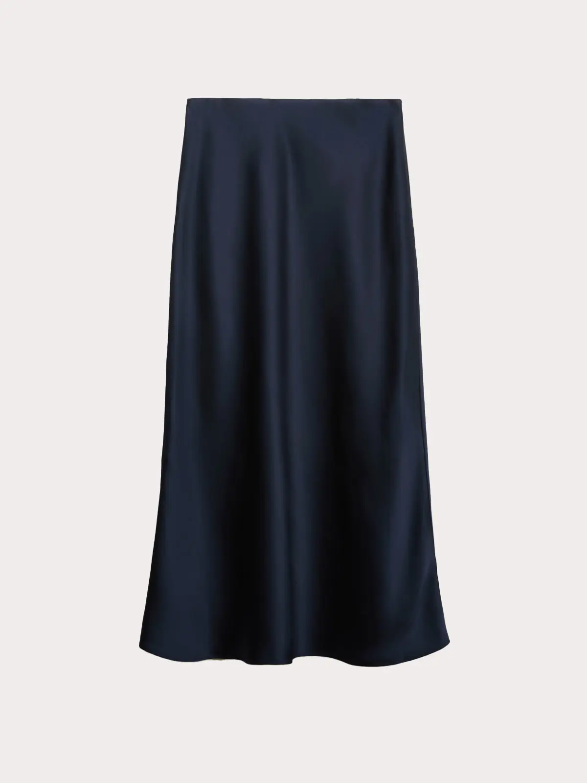 Navy satin slip skirt