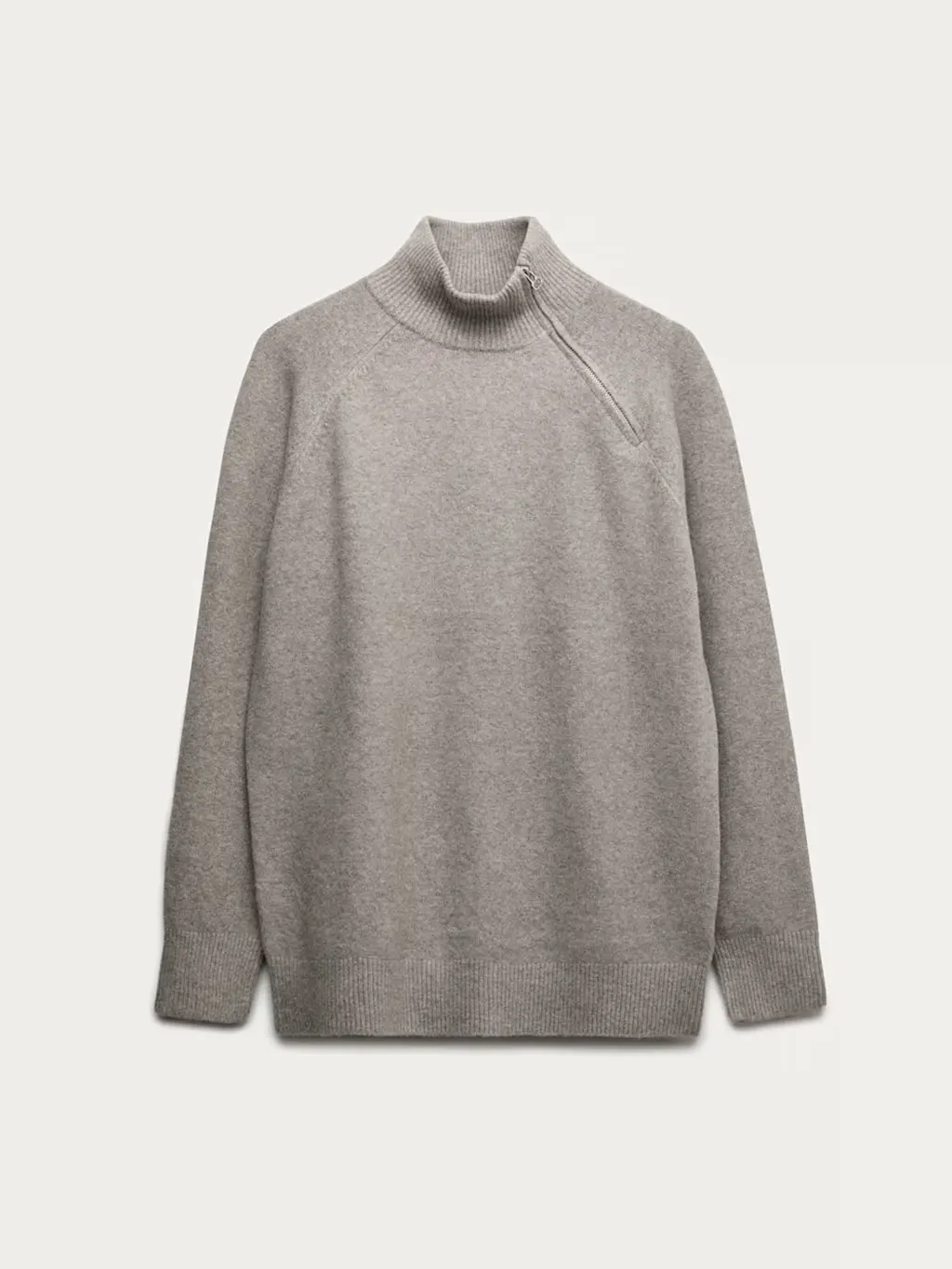Grey funnel neck jumper