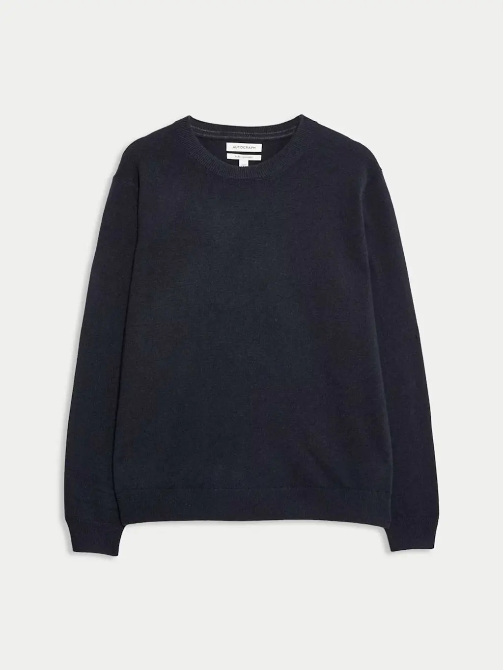 Navy cashmere crew-neck jumper
