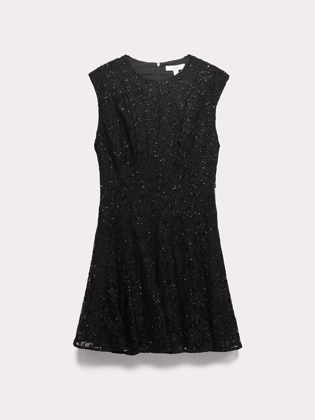 Black sequinned mini dress