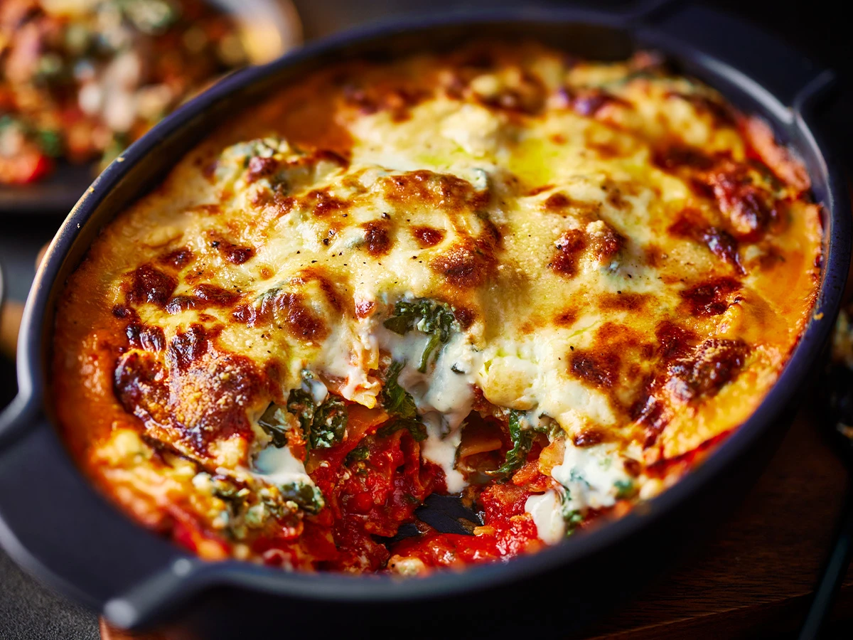 Pot of broken lasagne